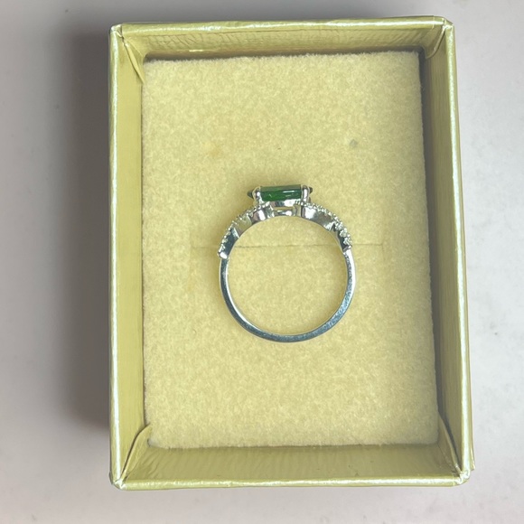 Green Chrome Diopside Rhodium Over Sterling Silver Ring 1.39ctw - Picture 6 of 7